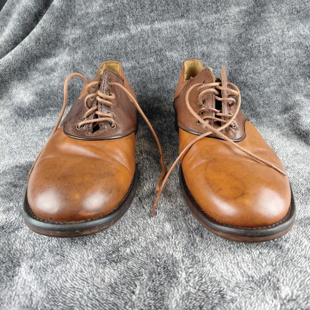 Johnston‎ & Murphy Mens 10M Brown Leather Saddle Oxford Shoes 20-8462 Two Tone